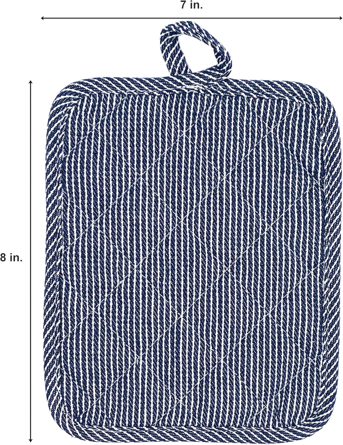 American Linen Pot Holders, Hot Pads, Table Pads for Kitchen and Dining Table, Non Slip Heat Resistant Hot Pot Holder (Navy, 4 Pack)