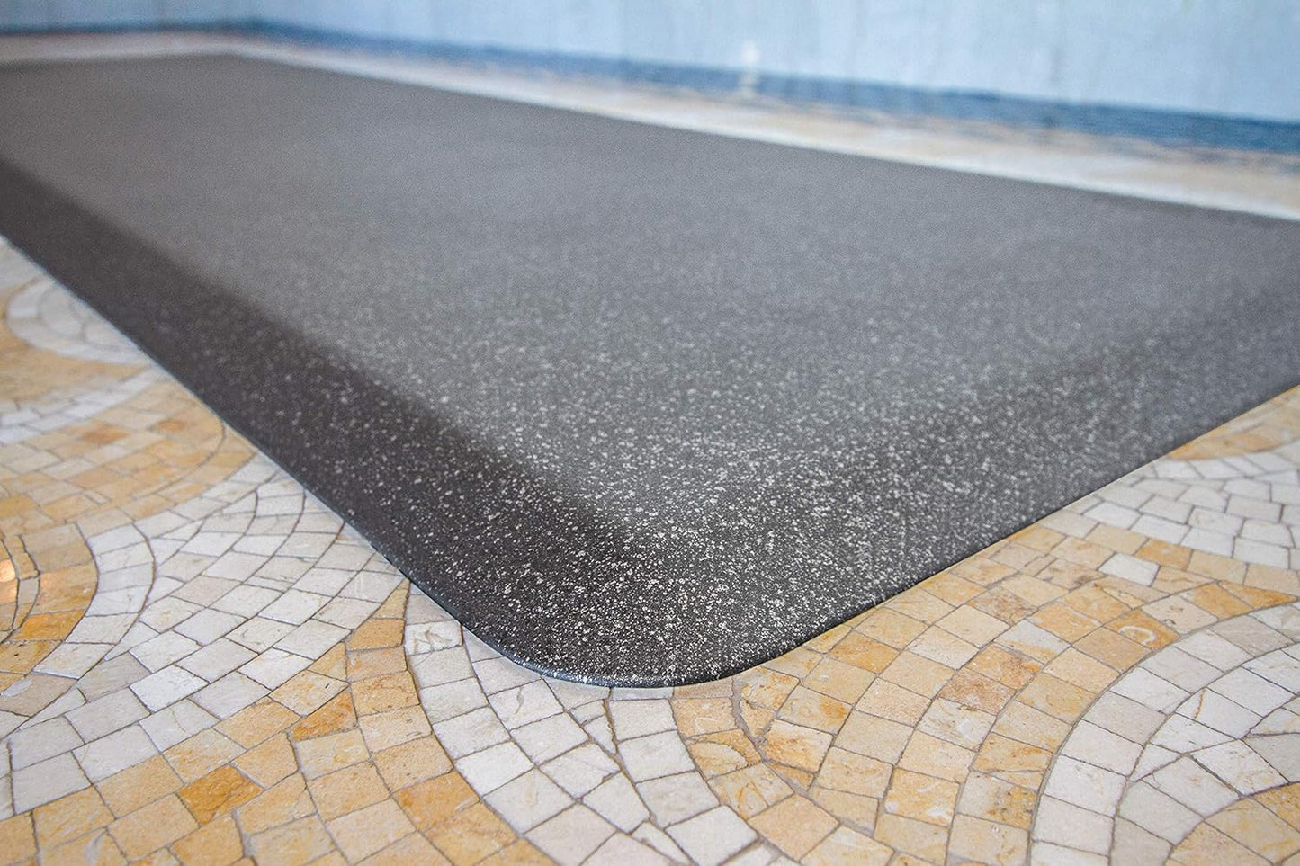 WellnessMats Granite Anti-Fatigue Mat - Comfort, Support & Style - Non-Slip, Non-Toxic - 6'x2'x 3/4"x 3/4" Granite Steel