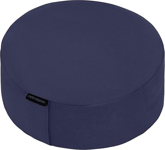 Retrospec Sedona Zafu Meditation Cushion Filled w/Buckwheat Hulls - Yoga Pillow for Meditation Practices - Machine Washable 100% Cotton Cover & Durable Carry Handle, Round