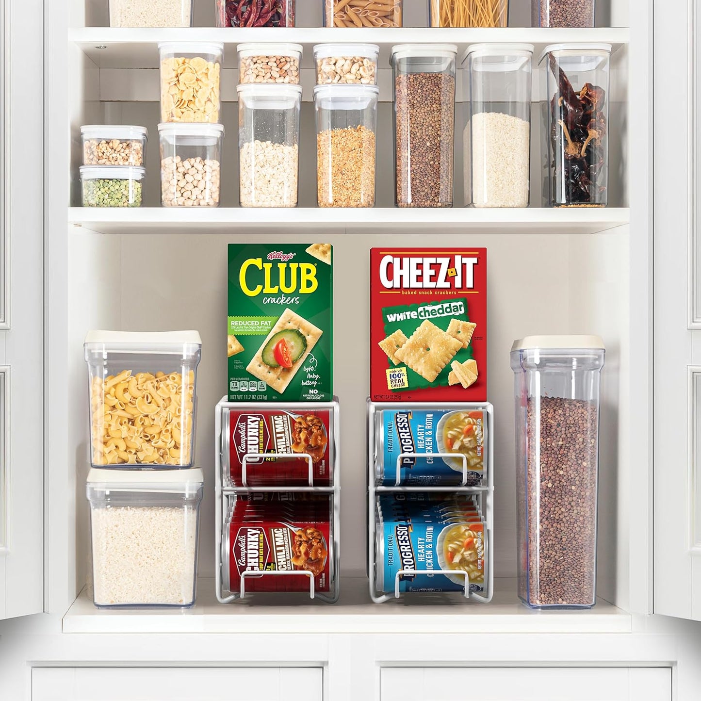 Sorbus Soda Can Rack Beverage Dispenser – Soda Can Organizer Dispenses 12 Standard Size 12oz Soda Cans - Can Organizer for Refrigerator Soda Can Dispenser Rack Organizer (2 Pack, White)