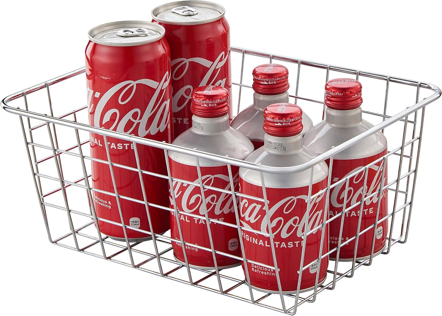 Wire Kitchen Storage Basket 4 Packs,Perfect Pantry Organization Accessories Baskets,Laundry Basket,Countertop Organization,Suitable for Kitchen,Bathroom,Bedroom,Tabletop,Stackable,Chrome