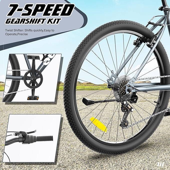 Betterland 26 Inch Mountain Bike, 7/21Speed Adult Bicycle with Dual V Brakes,Front Suspension, High Carbon Steel Frame, with Adjustable Ergonomic Seat Bicycle