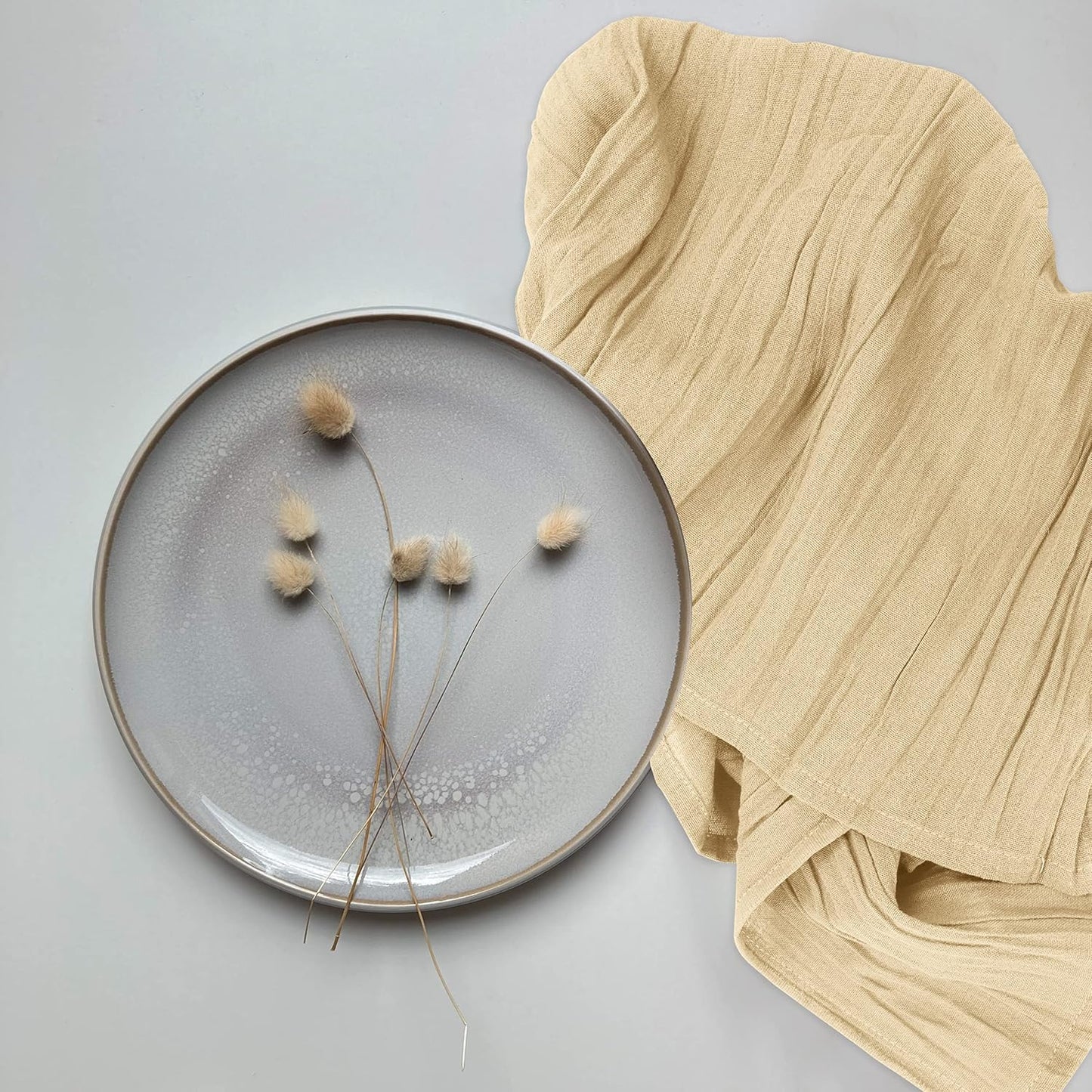 RUVANTI Flour Sack Towels 50 Pack 28x28 Inch, 100% Cotton Tea Towel, Reusable, Machine Washable, Absorbent BarTowels - Dish Cloth Perfect for Drying Dishes & Cleaning -Camel