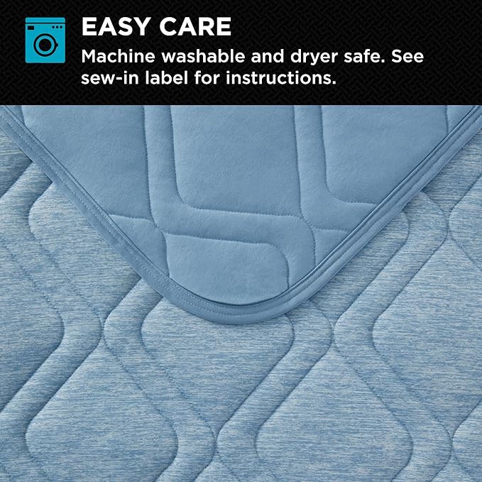 Brookstone Cooling Comfort Throw - Innovative Cooling Dual-Sided Throw - Oversized Cool Blanket for Hot Sleepers - Cooling Blankets for Sleeping - Nylon and Polyethylene Cooling Blanket - Faded Denim