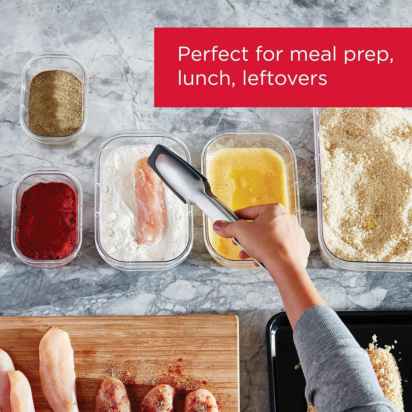 Rubbermaid Brilliance BPA Free 44-Piece Food Storage Containers Set Airtight Leak-Proof with Lids for Meal Prep Lunch and Leftovers