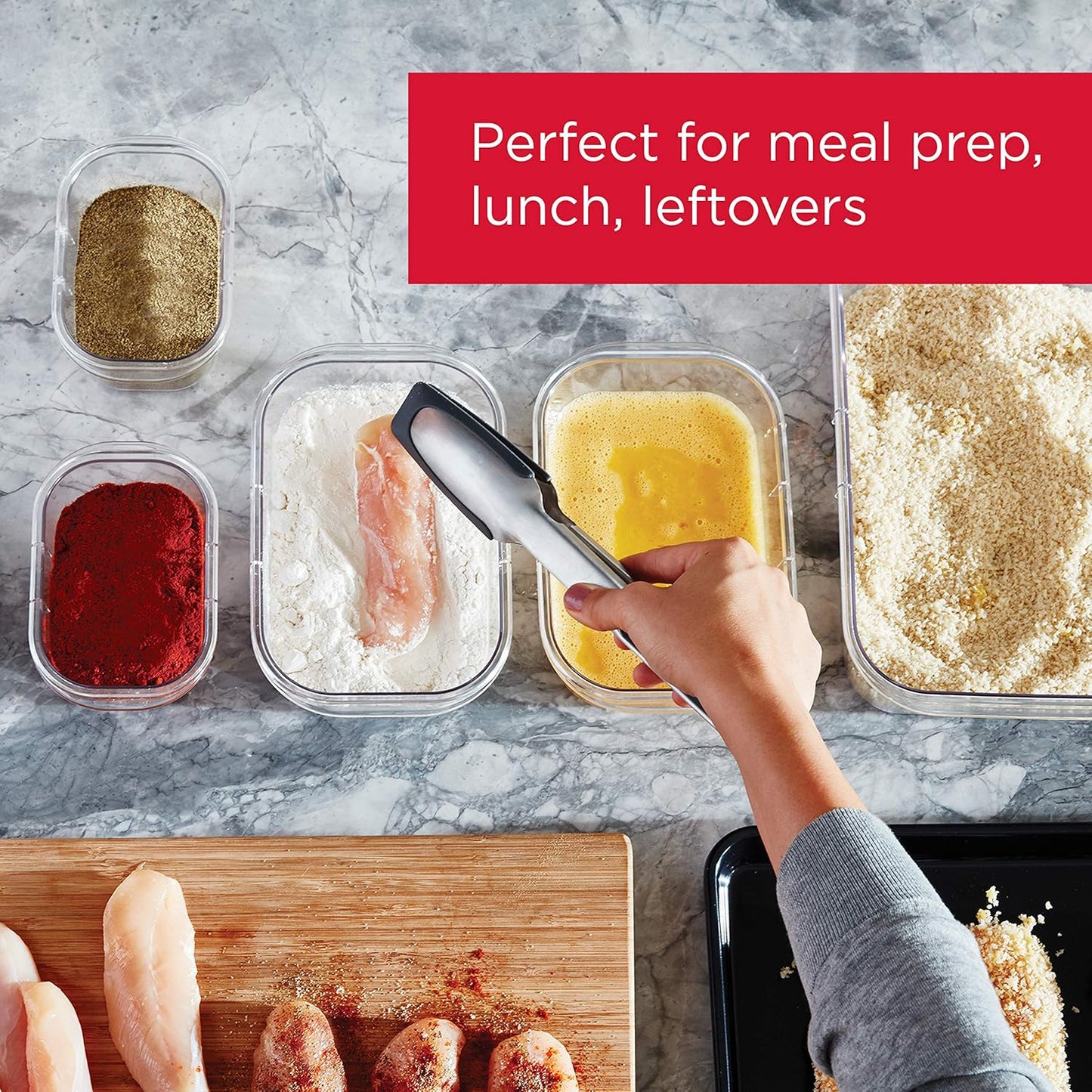 Rubbermaid Brilliance BPA-Free Airtight Food Storage Containers, 24-Piece Set, Easy for Meal Prep, Lunch & Leftovers