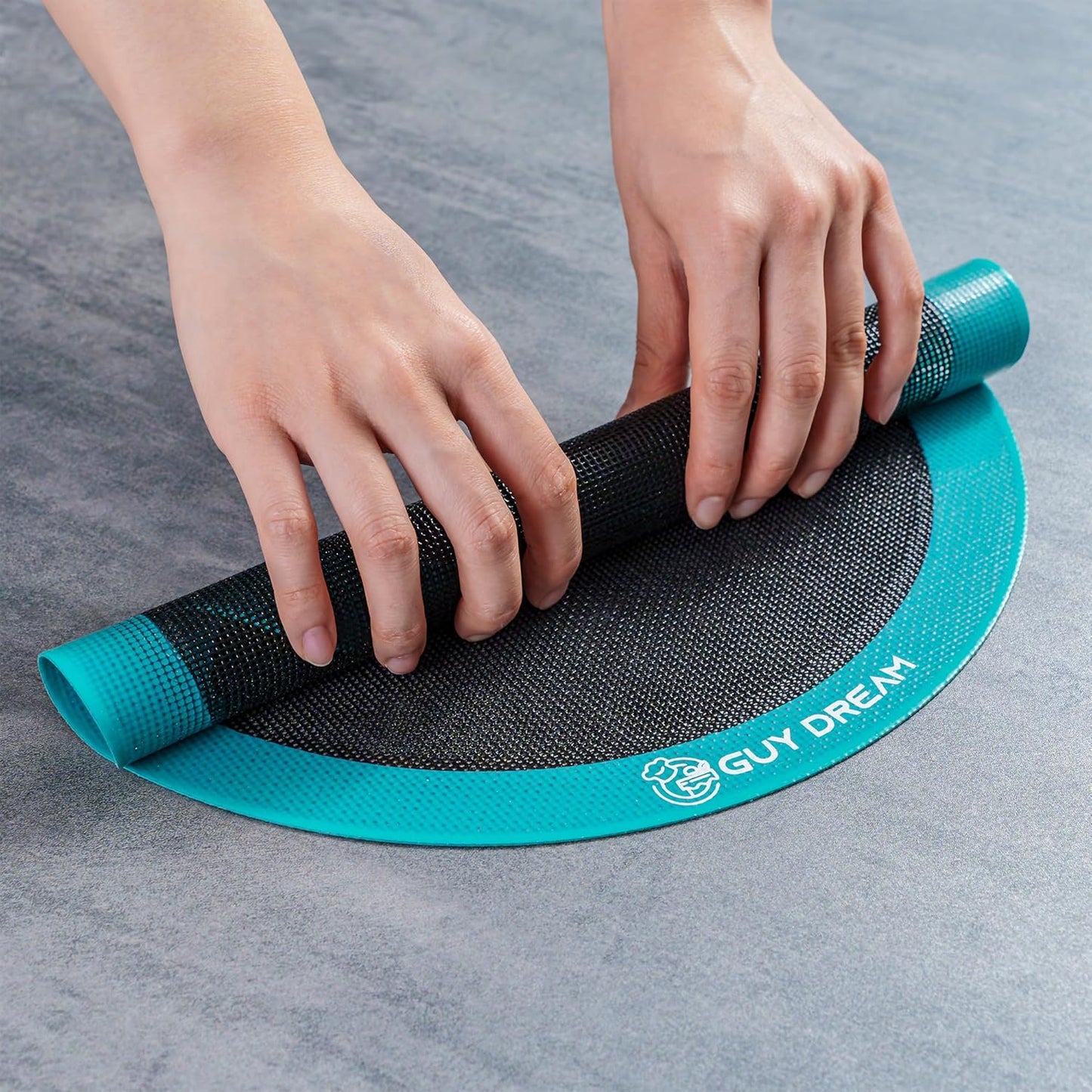 GUYDREMAT 10IN Silicone Perforated Baking Mats - Non-Stick and Heat Resistant Up to 480F, Reusable Round Mats for Baking Pizza, Bread, and Pastries, Oven Safe, Perfect for Crispy and Even Cooking