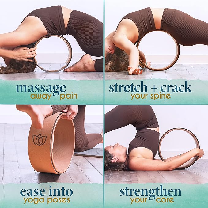 Florensi Back Roller - Back Stretcher, Back Cracker, Yoga Wheel, Deep Tissue Massager - for Back Pain Relief, Back Cracking, Yoga Stretching, Trigger Point Therapy - Foam Padded Rollers