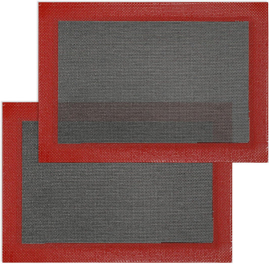 Perforated Silicone Baking Mats for Quarter Sheet, 2 Pcs Non-Stick Eclair Baking Mats for 9x13 Cookie Sheet, Reusable Baking Sheet Liners Compatible with Nordic Ware Naturals Quarter Sheet