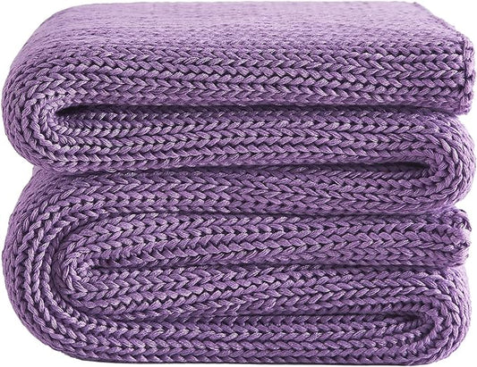 L'AGRATY Knitted Weighted Blanket - 60"x80" 15lbs Cooling Chunky Knit Heavy Blanket for Adults Braided Crochet Throw Thick Cable Yarn Knit Decorative No Beads Evenly Weighted Machine Washable