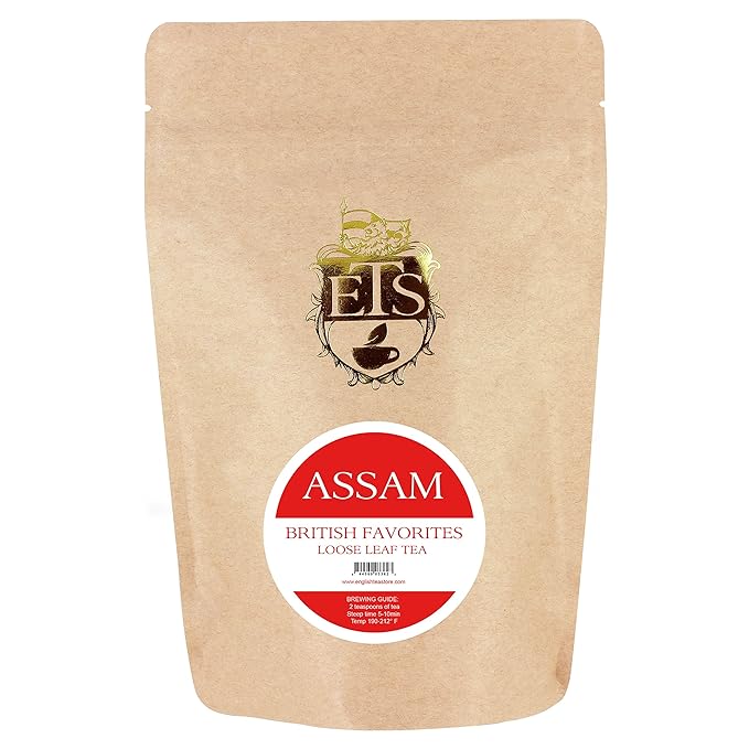Assam Black Tea Loose Leaf | Bold Strong Flavor | Malty Brisk Taste | High Caffeine for Morning Energy | Resealable 4oz Pouch | Premium Indian Tea | Great with Milk or Lemon | Kosher Vegan
