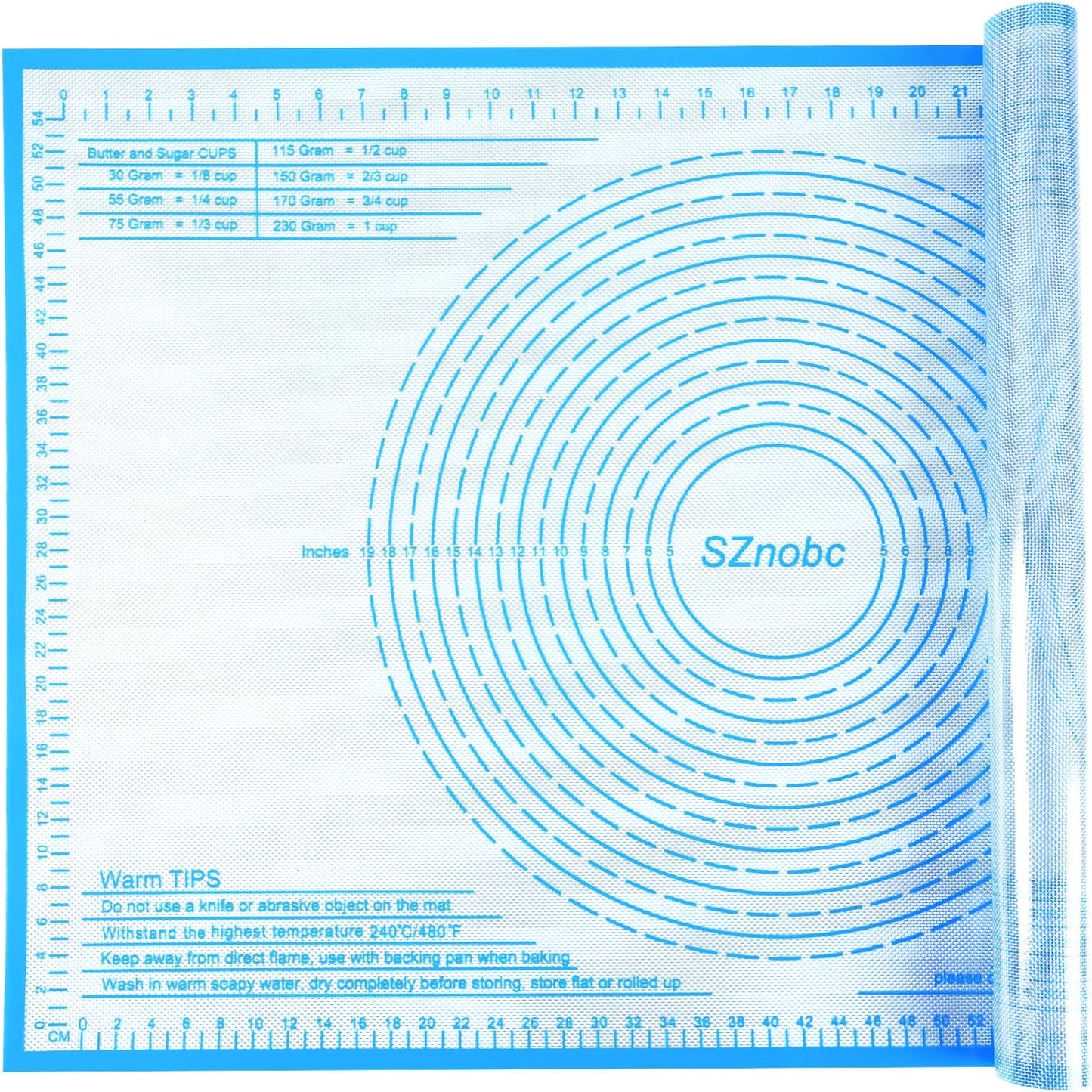 Silicone Pastry Mat 36''By 24'' Nonstick Baking Mats Extra Large Counter Mat for Dough Rolling, Pastry, Pie Crust, Fondant, Cookies, Bread, Pasta, Pizza Mat