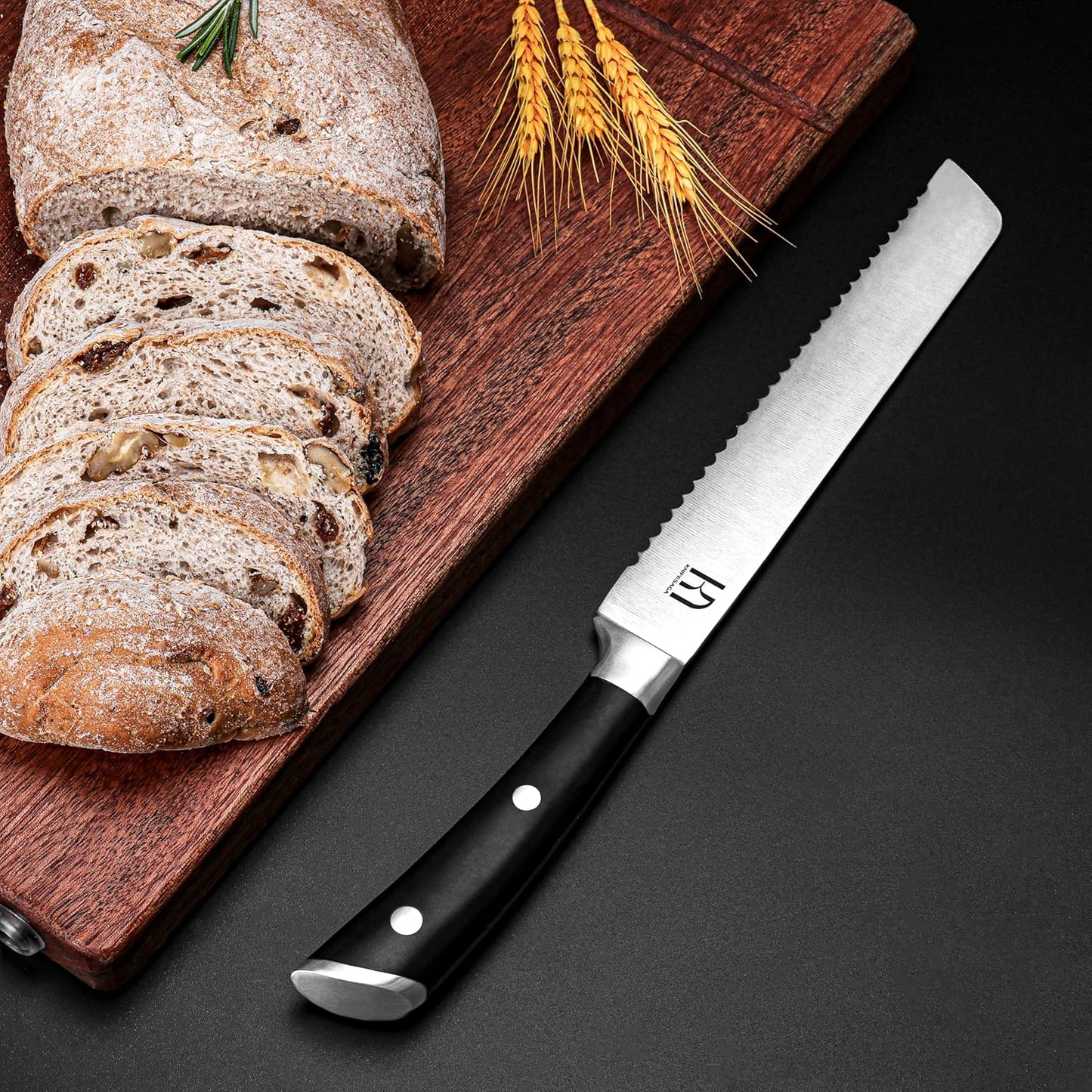 Knife Set 15 Pcs Japanese High Carbon Stainless Steel Kitchen Knife Sets with Block and Sharpener, Premium Razor Sharp Black Knives Block Set for Kitchen with Ergonomic Full-tang Handle