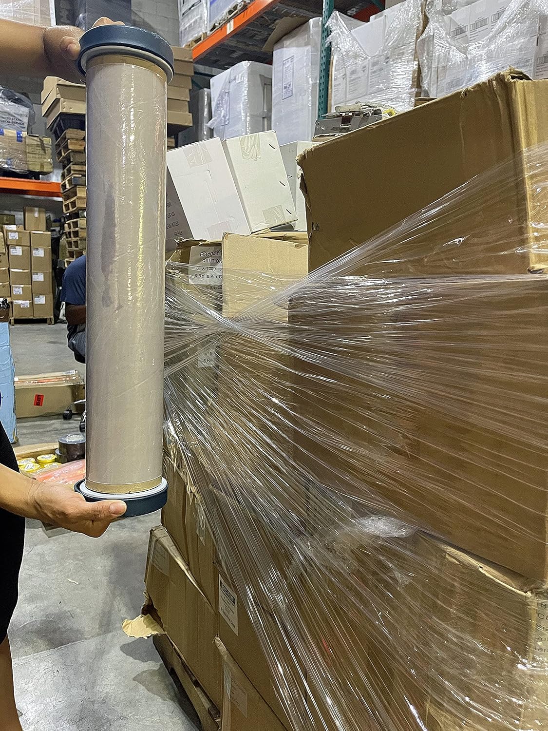 WOD SF-755 Durable Plastic Hand-Saver Lightweight Compact Stretch Film Wrap Holder & Dispenser Designed - Ideal for Shrink Film Wrapping Applications: Fits Any 3" in. Core (1-Pair)