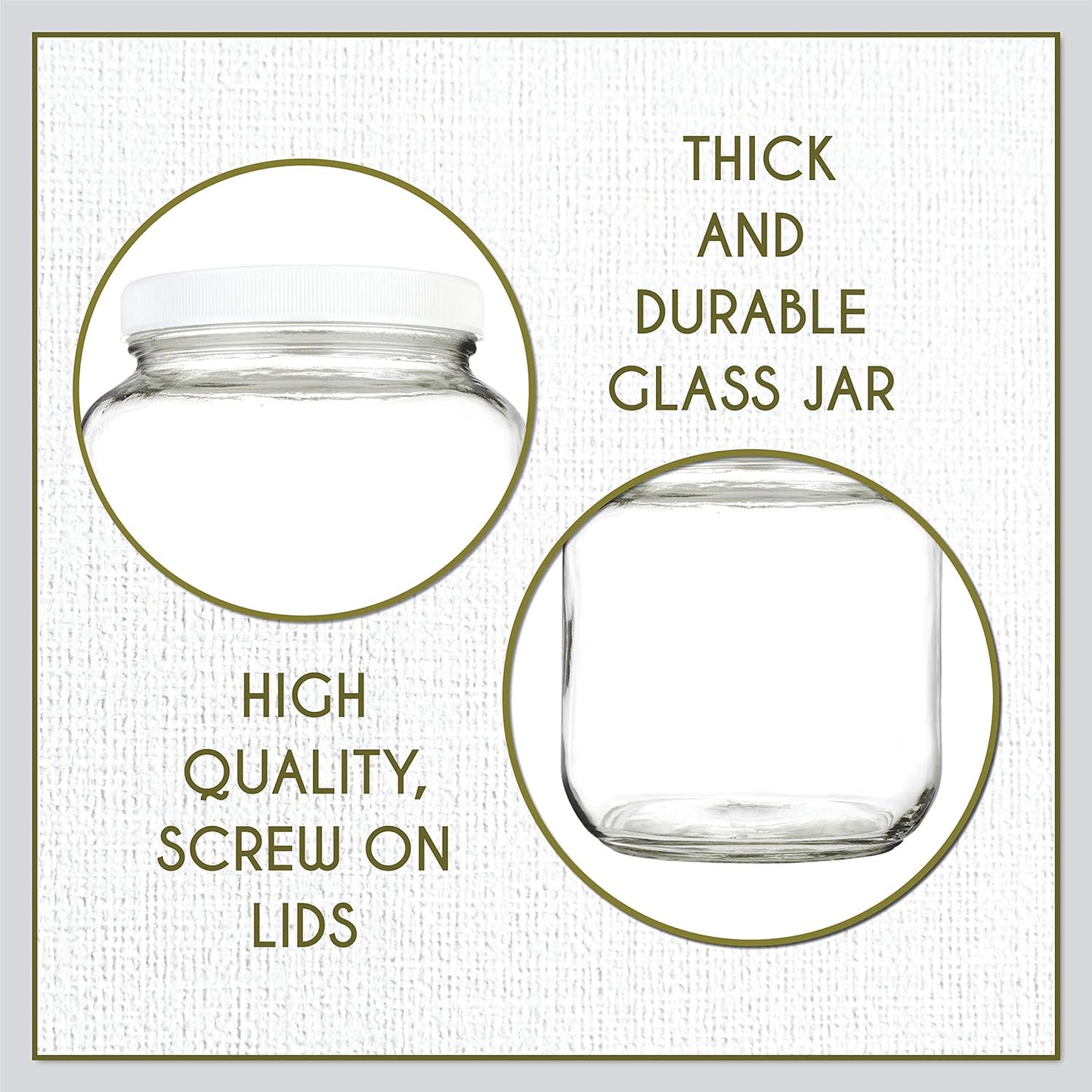 kitchentoolz Half Gallon Mason Jar - Wide Mouth 1/2 Gallon Glass Jar with Lid - Airtight Glass Storage Containers with Lid Fermenting, Canning, and Dry Storage