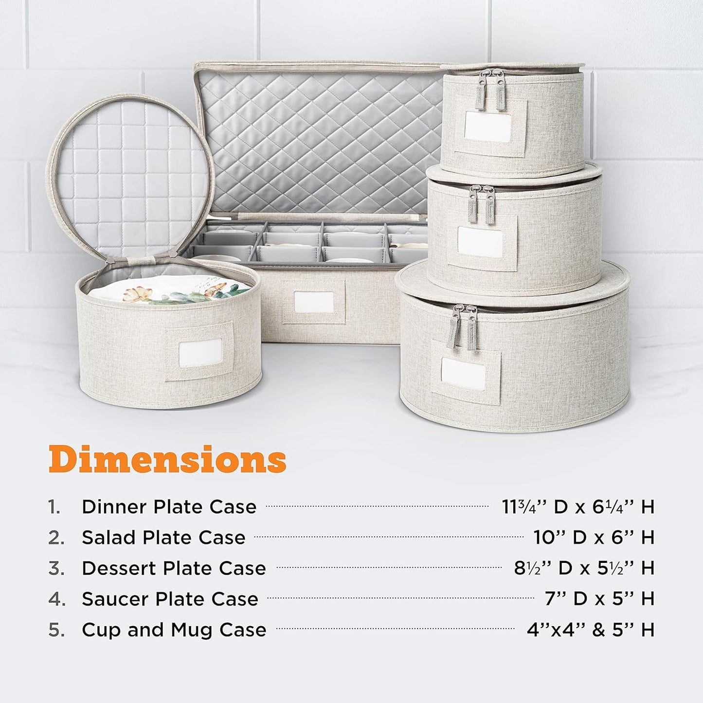 storageLAB China Storage Containers, Containers for Organizing, Hard Shell Case, Felt Plate Dividers, Moving Supplies, Storage Box, Wine, Dishes, Glasses Storage, Charger Plates Storage Containers