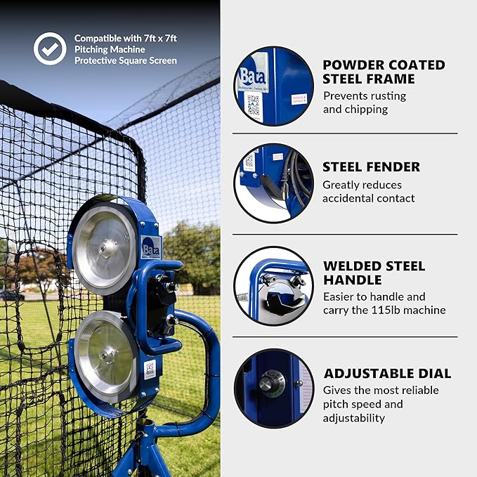 BATA Baseball Wheel Pitching Machine, Youth and Adult Automatic Pitch Machine for Baseballs, Practice Training Equipment