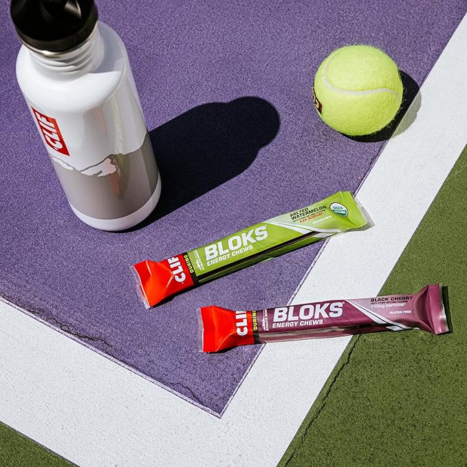 CLIF BLOKS - Salted Watermelon Flavor with 2X Sodium - Energy Chews - Non-GMO - Plant Based - Fast Fuel for Cycling and Running - Quick Carbohydrates and Electrolytes - 2.12 oz. (18 Count)