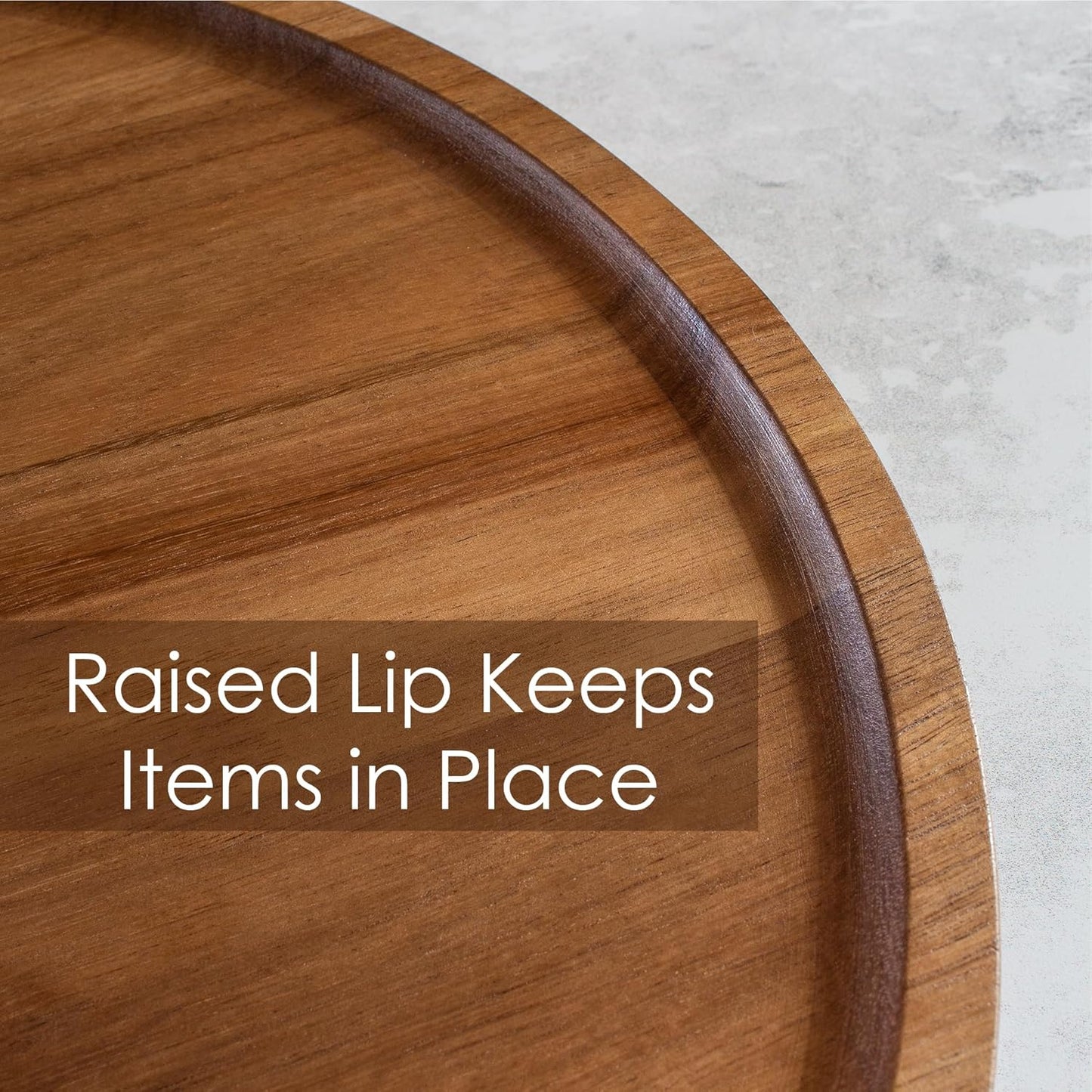 TB Home Acacia Wood Lazy Susan Organizer Kitchen Turntable for Cabinet, Table, Pantry or Countertop