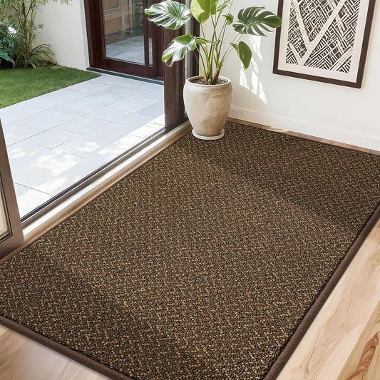 COSY HOMEER-Door-Mat 32"x48" Non Slip Absorbent Entryway Rugs Dirt Trapper Doormats Washable Entrance Mats Low Pile Welcome Floor Mat for Front Back Door and Entry Mats,Brown