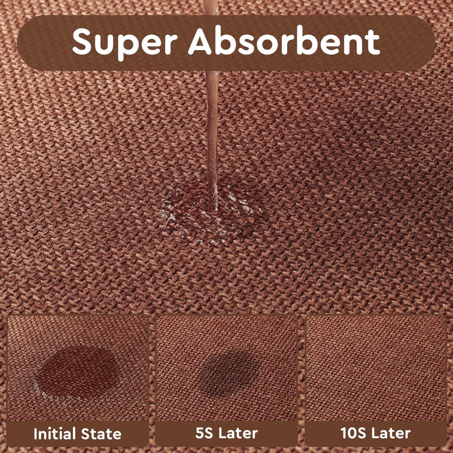 tchdio Kitchen Mats for Floor, Rubber Backed Kitchen Rugs Non Slip Washable, Superior Absorbent Kitchen Runner Rug Easy to Clean, Comfort Kitchen Floor Mat Front of Sink (Burnt Orange, 20" × 32")