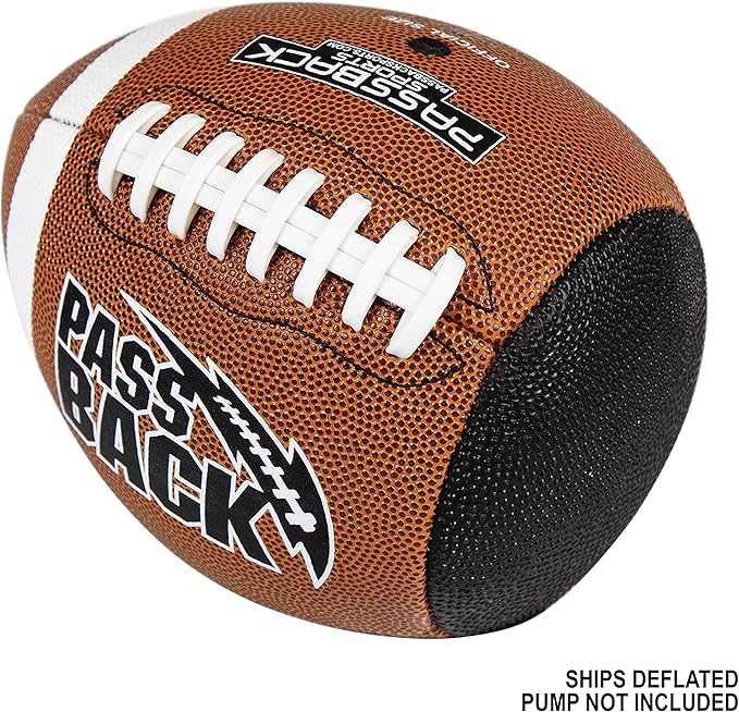 Passback Official Composite Football, Ages 14+, High School Training Football, (Ships Deflated)