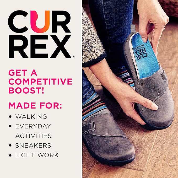 CURREX SupportSTP – Arch Support Insole w/Superior Cushioning & Airflow, Heavy Duty Shell for Less Fatigue – Comfort, Athletic, Casual and Work Shoe Inserts, Men & Women – Medium Arch, XS