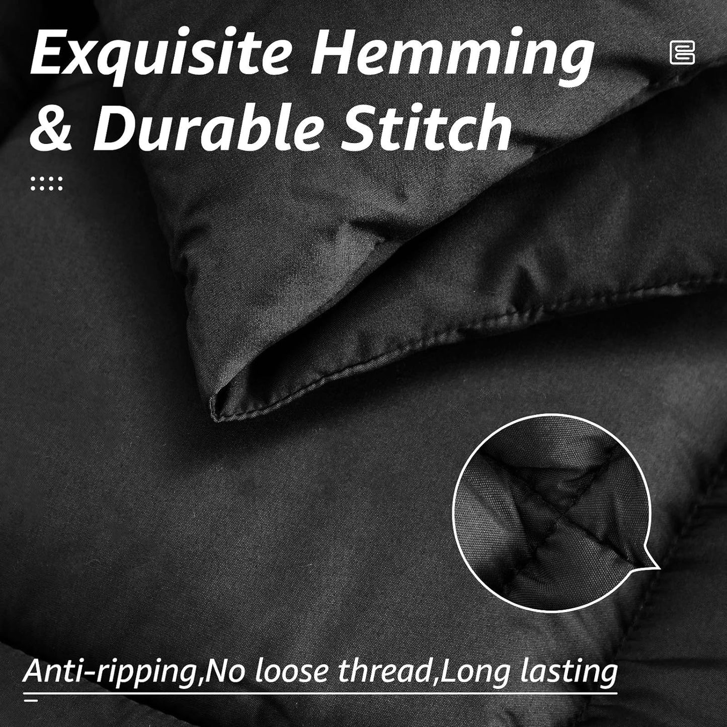 HYLEORY All Season Full Size Bed Comforter - Cooling Down Alternative Quilted Duvet Insert with Corner Tabs - Winter Warm - Machine Washable - Dark Grey