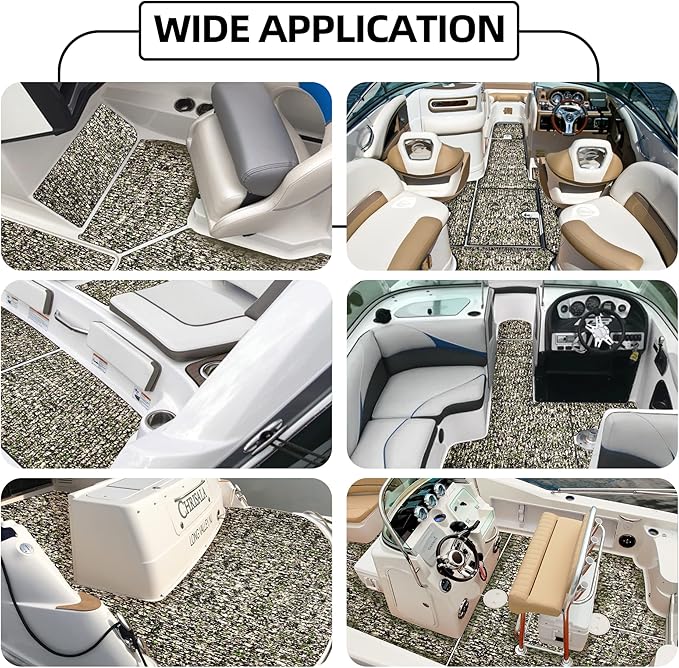 FOCEAN Boat Flooring EVA Foam Boat Decking Faux Teak Marine Flooring Boat Mat Boat Carpet Sheet for Motorboat RV Yacht Kayak Surfboard, 94.5"x 47.2"/35.4"/23.6"/15.7"