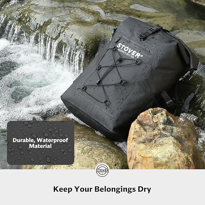 STOVER 5/10/25/30/40/55L Waterproof Backpack- Floating Dry Bag for Kayaking, Travel, Beach, Hiking, & Camping, Men/Women