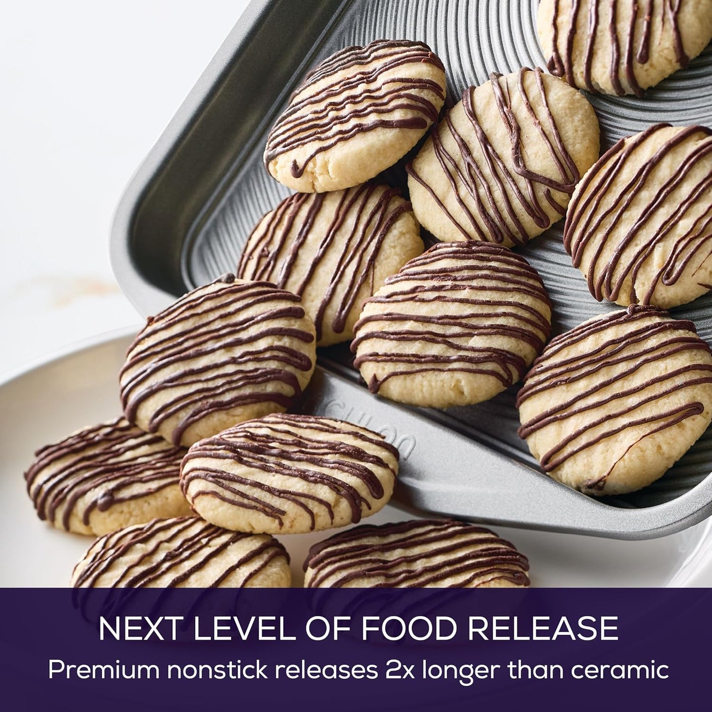 Circulon Total Bakeware Nonstick Cookie Baking Sheet, 10" x 15", Dark Gray