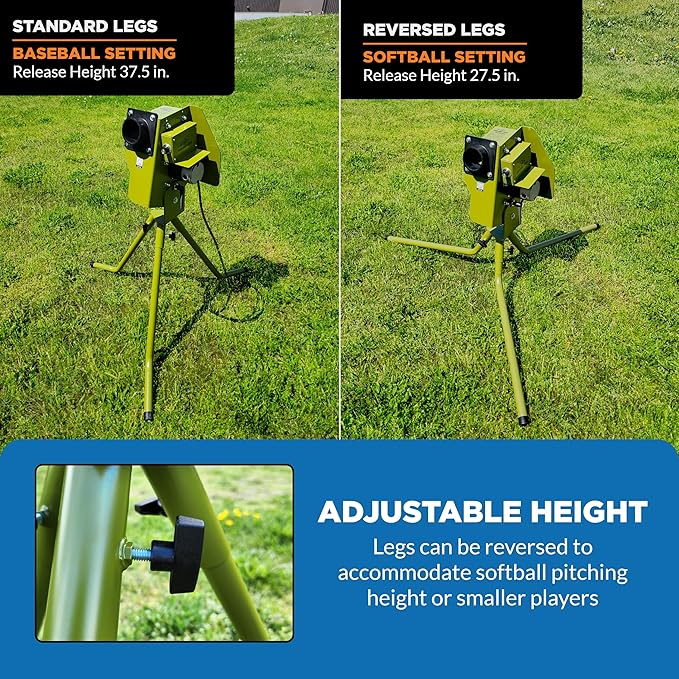 Mound Yeti Baseball Softball Pitching Machine, Youth and Adult Single Wheel Pitching Machine for Baseball and Softball, Training Equipment